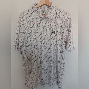 Rhoback Polo Shirt Men's XL Barstool Sports BBQ All Over Pardon My Take PMT